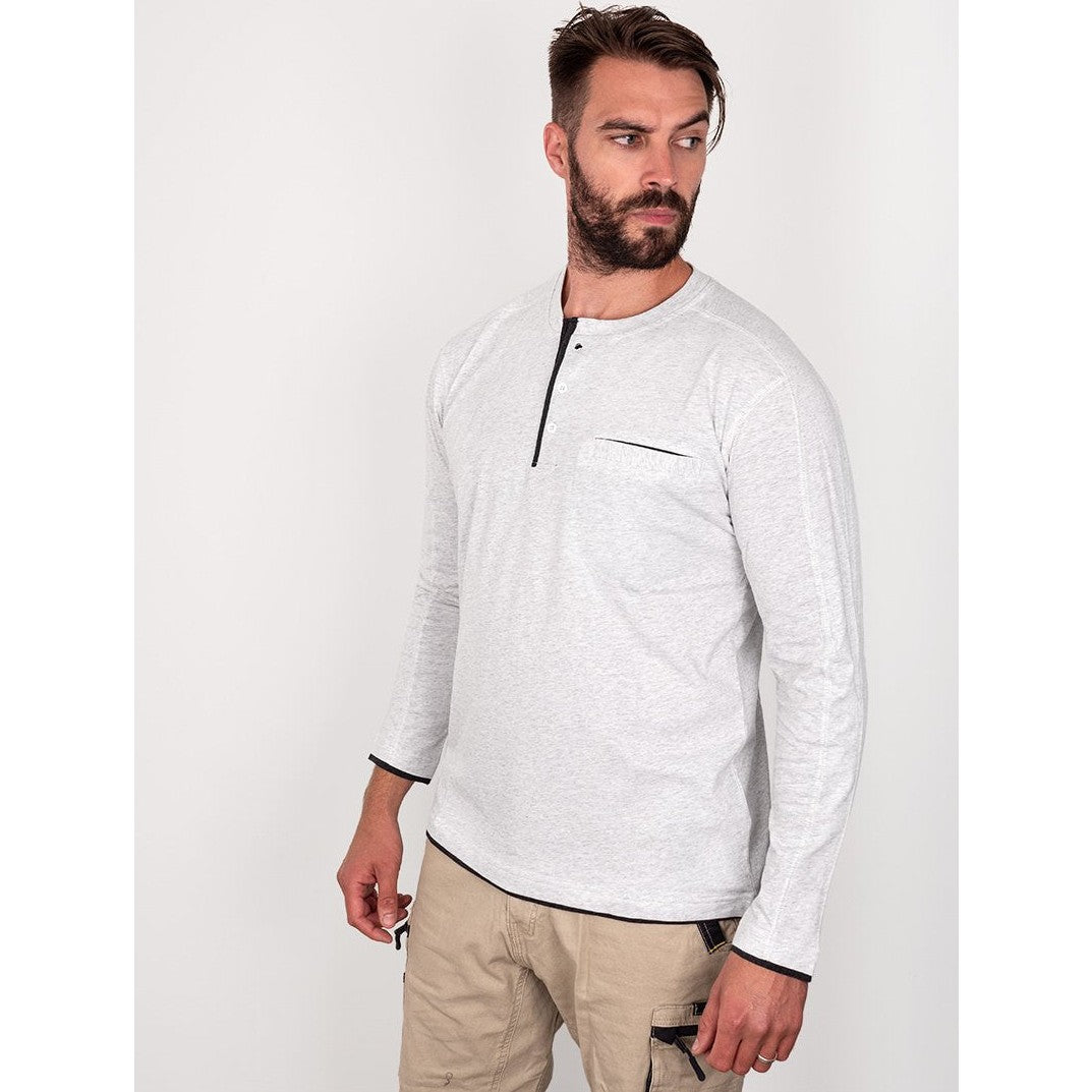 Bisley Flex & Move Long Sleeve Cotton Henley T-Shirt