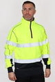 Bisley Taped Hi-Vis 1/4 Zip Fleece Pullover With Sherpa Lining