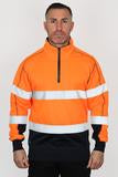 Bisley Taped Hi-Vis 1/4 Zip Fleece Pullover With Sherpa Lining