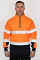 Bisley Taped Hi-Vis 1/4 Zip Fleece Pullover With Sherpa Lining