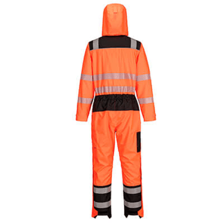 Portwest PW3 Hi-Vis Rain Coverall #colour_orange-black