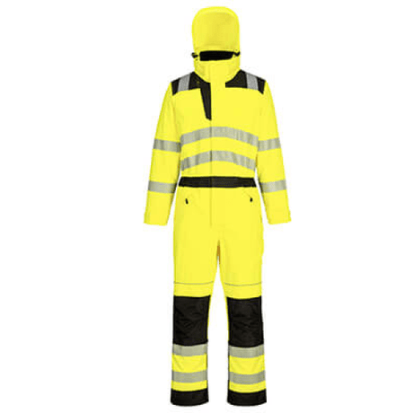 Portwest PW3 Hi-Vis Rain Coverall #colour_yellow-black