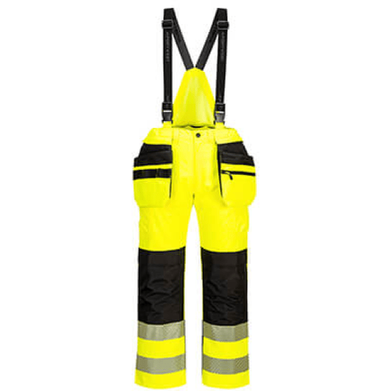 Portwest PW3 Hi-Vis Rain Bib and Brace #colour_yellow-black