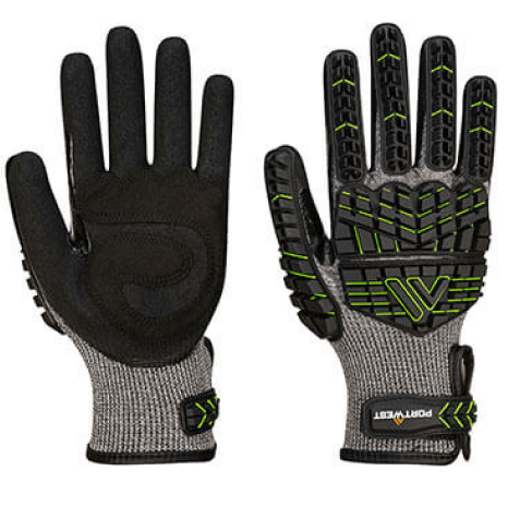 Portwest VHR15 Nitrile Foam Impact Glove #colour_black-green