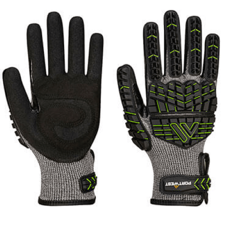 Portwest VHR15 Nitrile Foam Impact Glove #colour_black-green