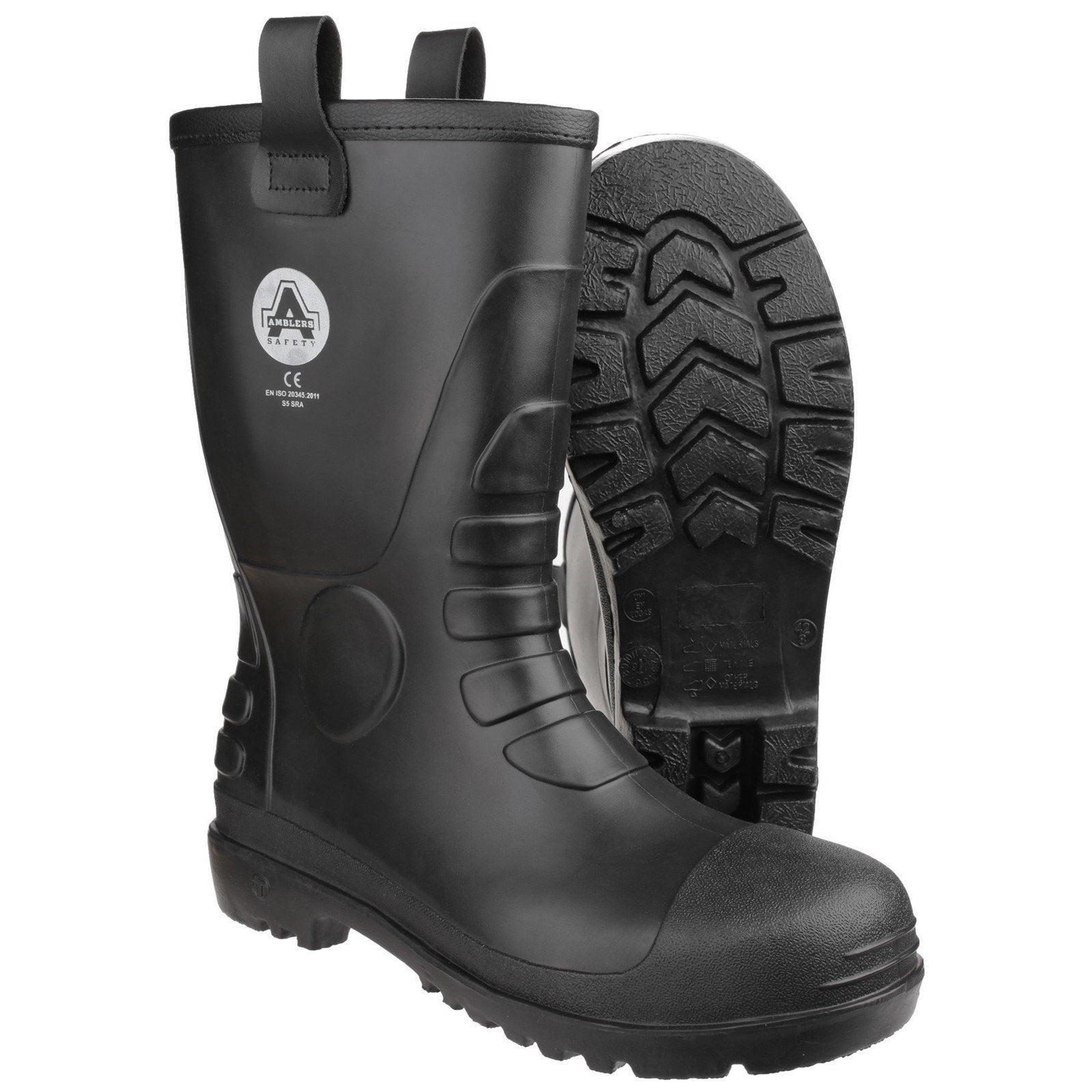 Amblers Safety Waterproof PVC Black Pull On Safety Rigger Boot